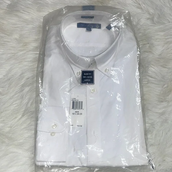 Tommy Hilfiger | Shirts | Tommy Hilfiger White Dress Shirt Slim Fit Size 6  12 Large | Poshmark
